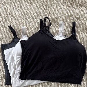 Black, charcoal, and White Nursing cami Set